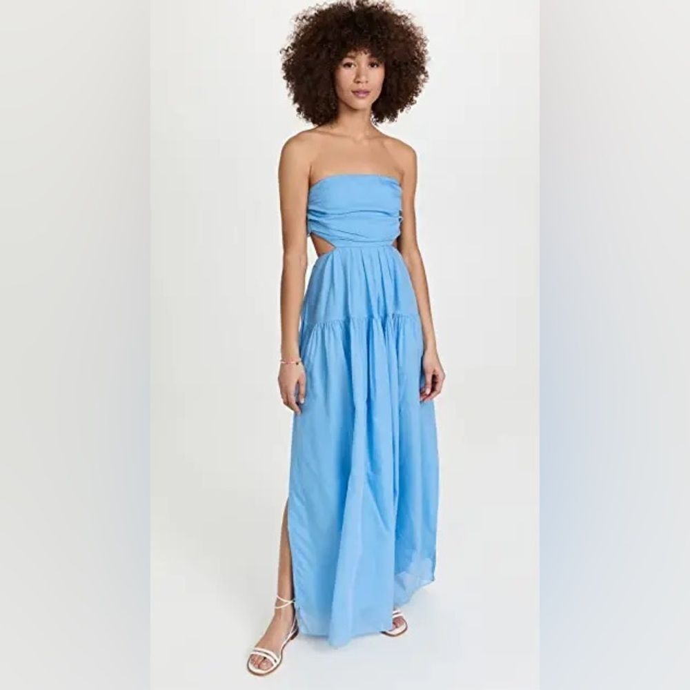 Rebecca Taylor Wrap Back Maxi Dress in Azul Blue, NWT, Size 16 - Picture 8 of 14